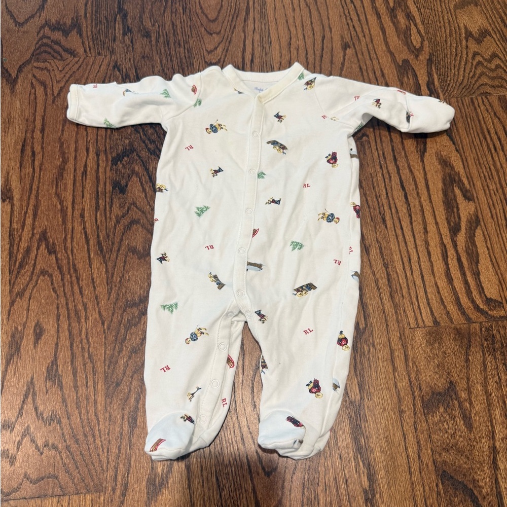 Ralph Lauren 3mo Winter Onesie w/ Ski Bear
